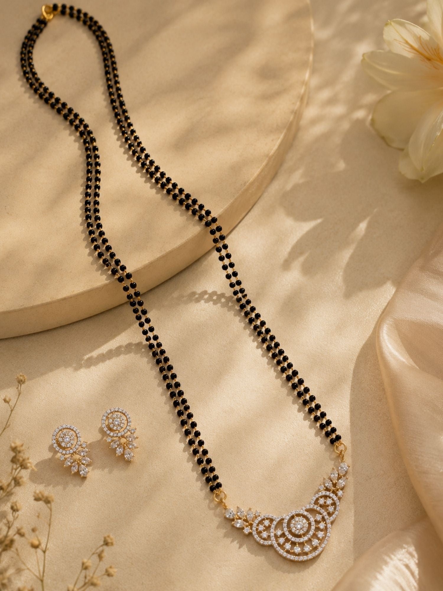 Gold Rich Pendant Mangalsutra Set – Party Daily Glam | Abdesigns