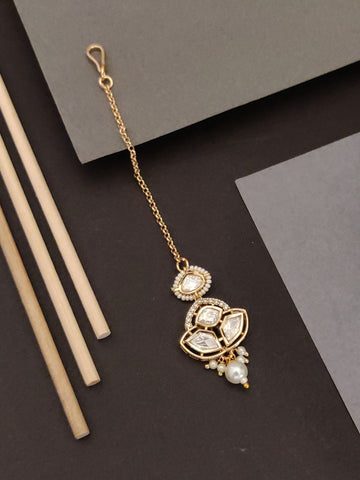 Abdesigns Gold Plated Kundan Maangtikka