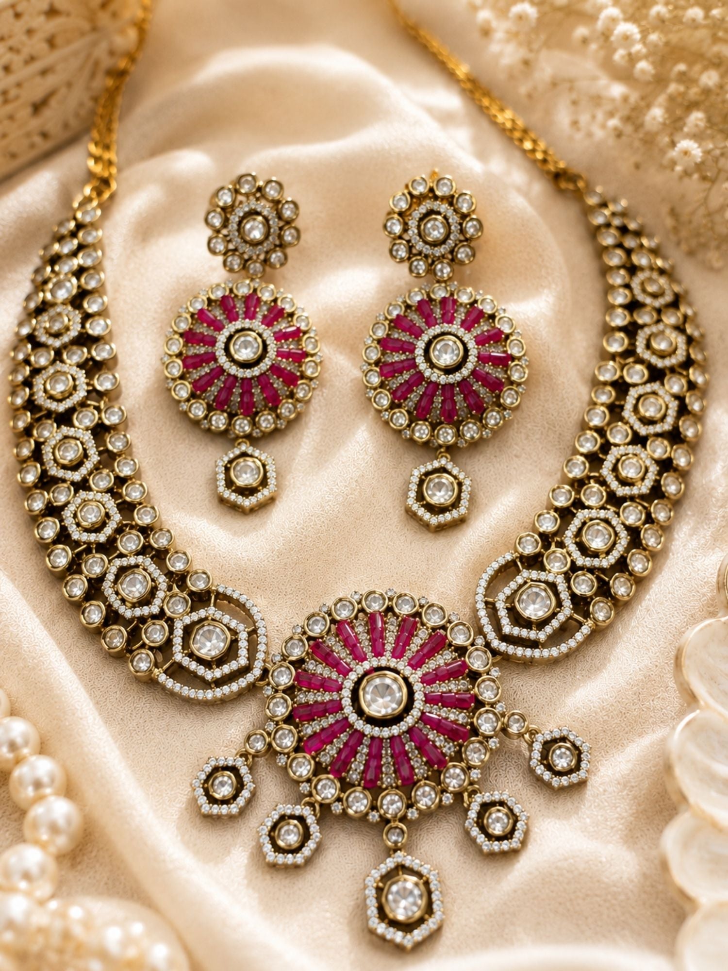 Emerald Kundan Choker Necklace Set | Abdesigns Jewellery