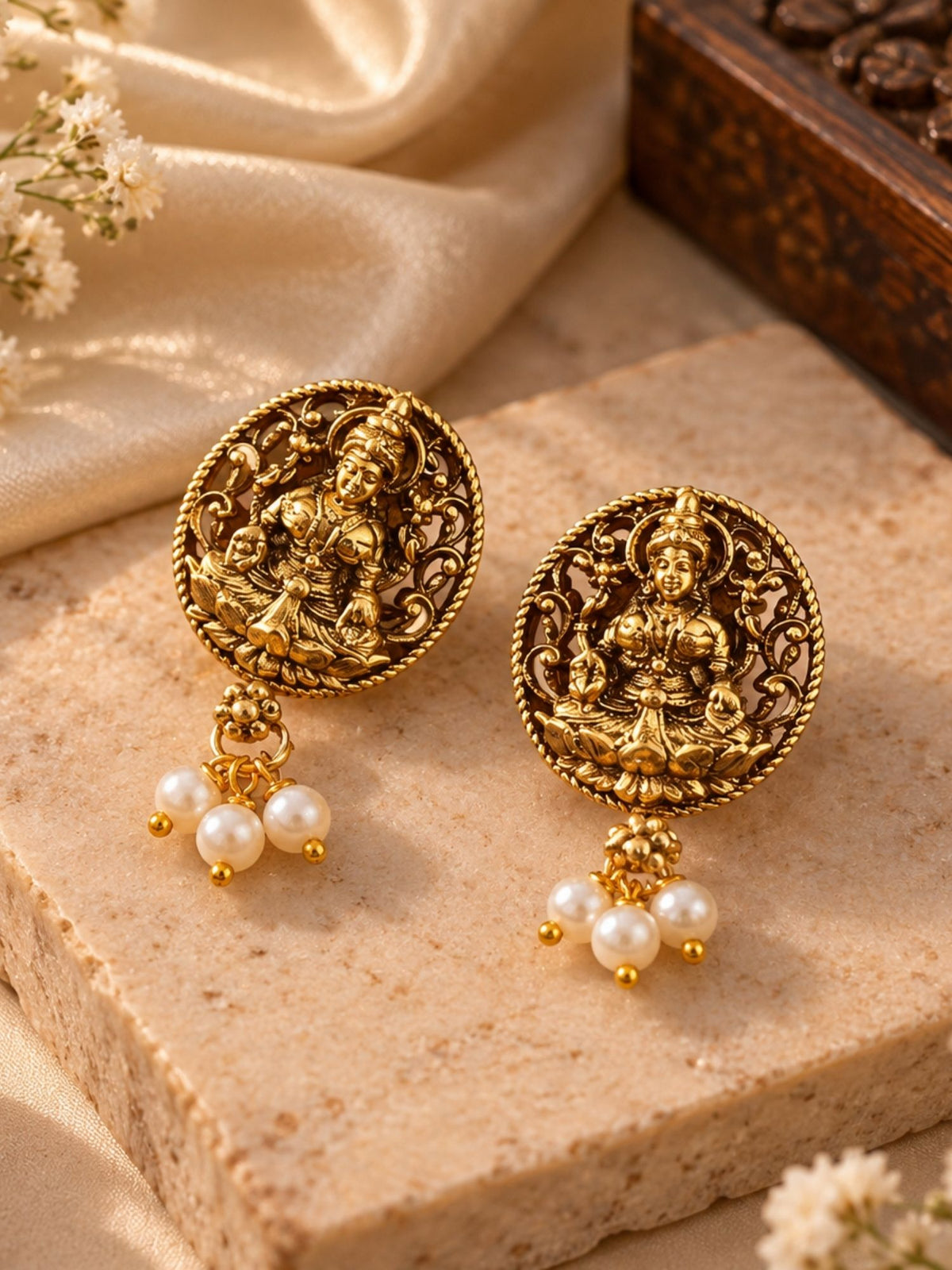 Temple Lakshmi Coin Choker Set Antique Gold | Abdesigns Jewellery
