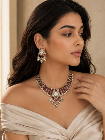 Victorian Ruby Choker Necklace Set | Abdesigns Jewellery