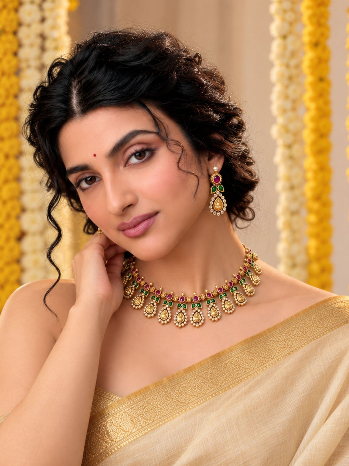 Temple Lakshmi Coin Choker Set Antique Gold | Abdesigns Jewellery