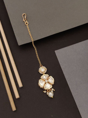 Abdesigns Gold Plated Kundan Maangtikka