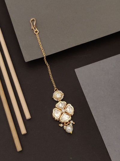 Abdesigns Gold Plated Kundan Maangtikka