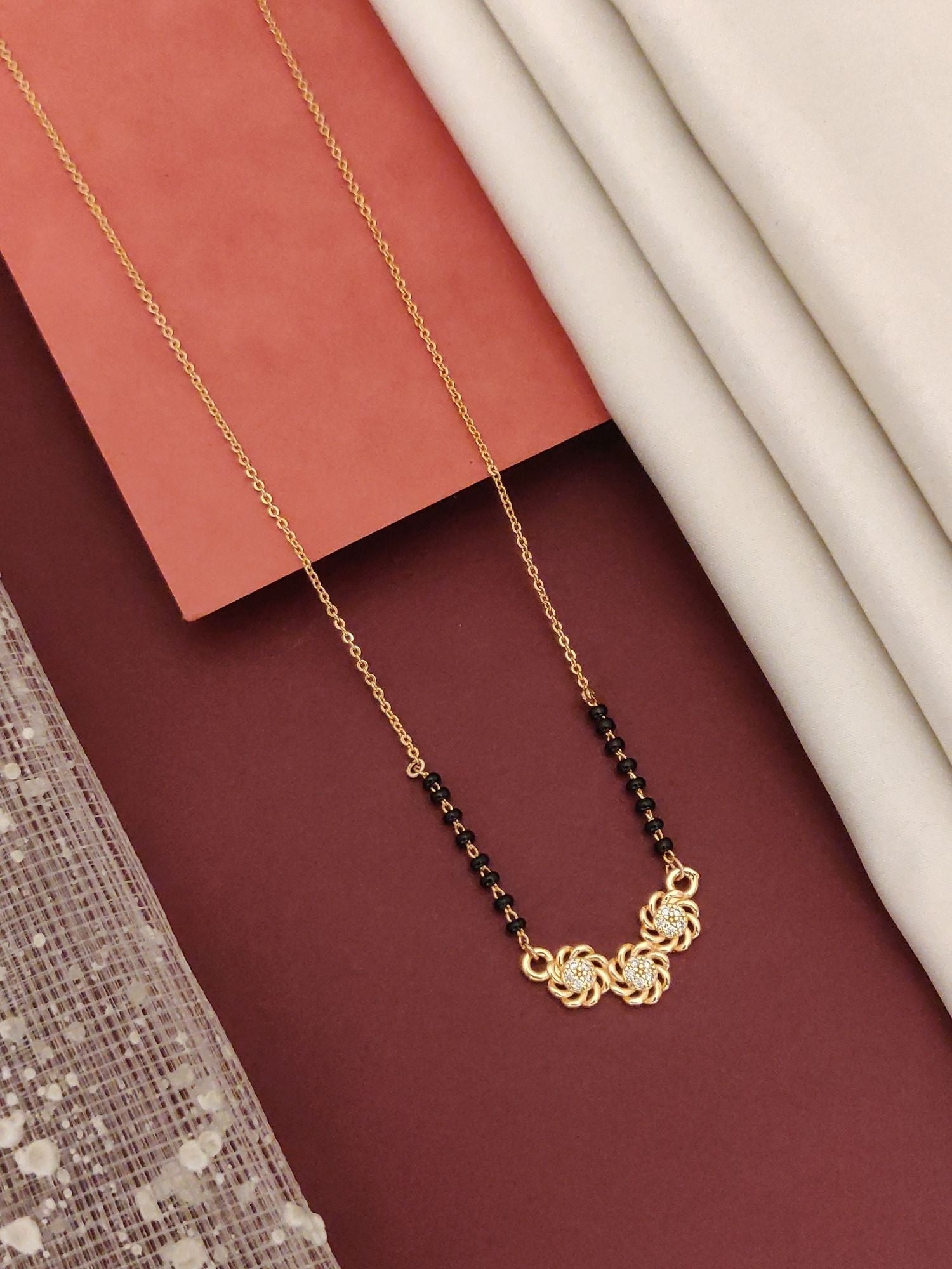 Abdesigns RoseGold Plated American Diamond Mangalsutra