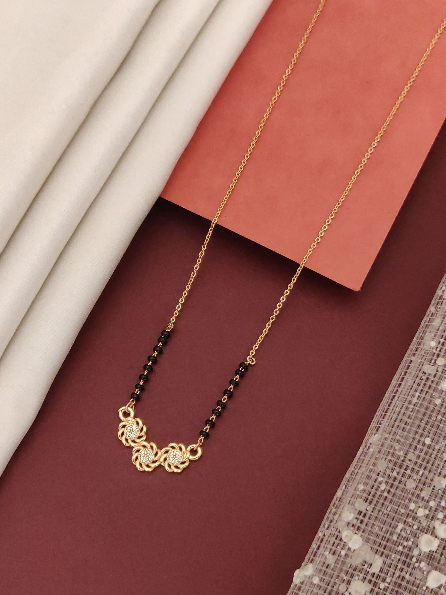 Abdesigns RoseGold Plated American Diamond Mangalsutra