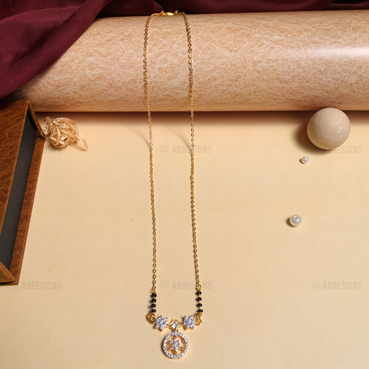 Mesmerizing Gold Plated Round Mangalsutra