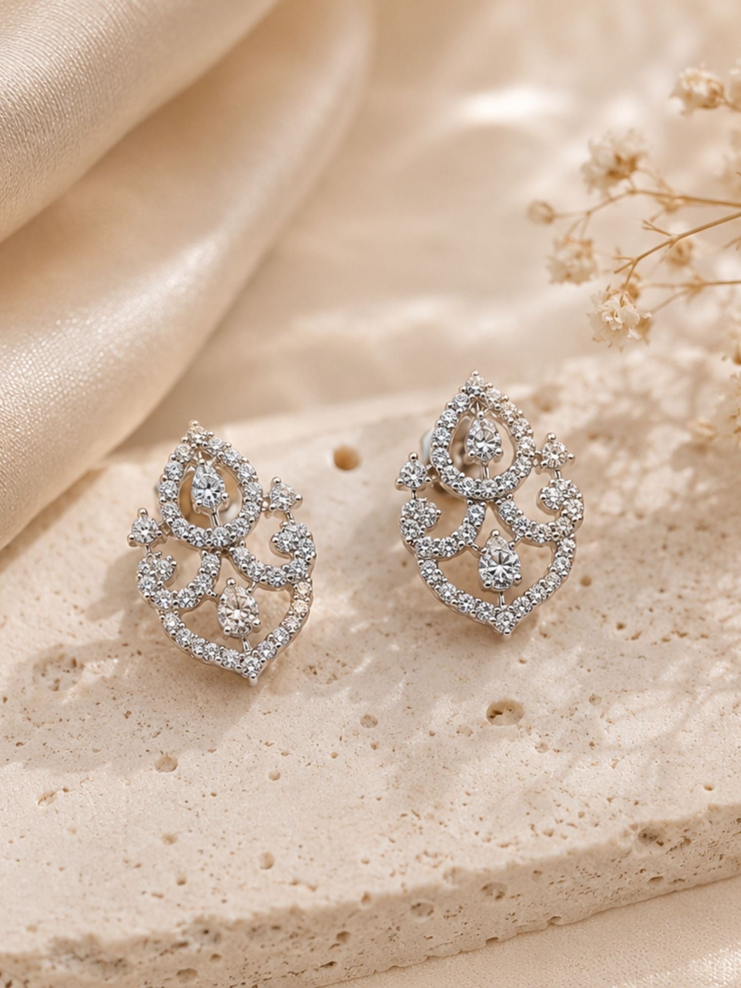 Designer Diamond Mangalsutra Set in Silver Finish | Abdesigns