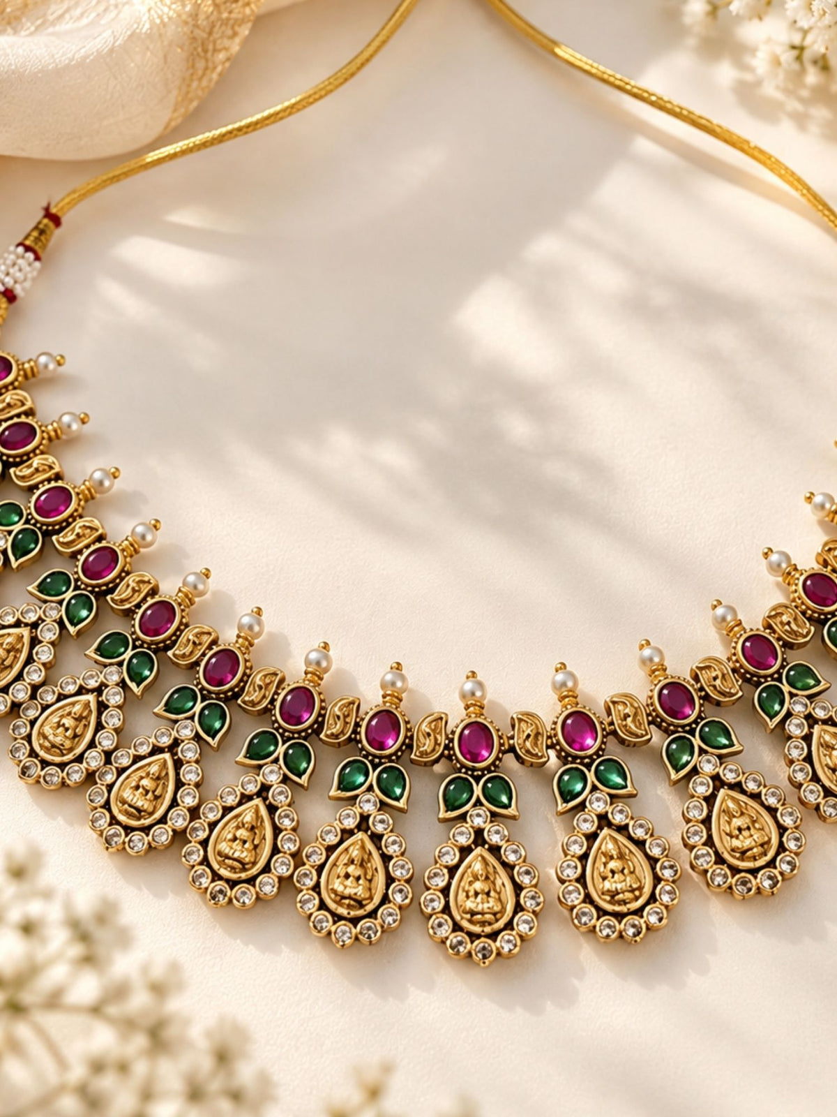 Temple Lakshmi Coin Choker Set Antique Gold | Abdesigns Jewellery