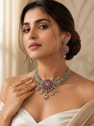 Emerald Kundan Choker Necklace Set | Abdesigns Jewellery