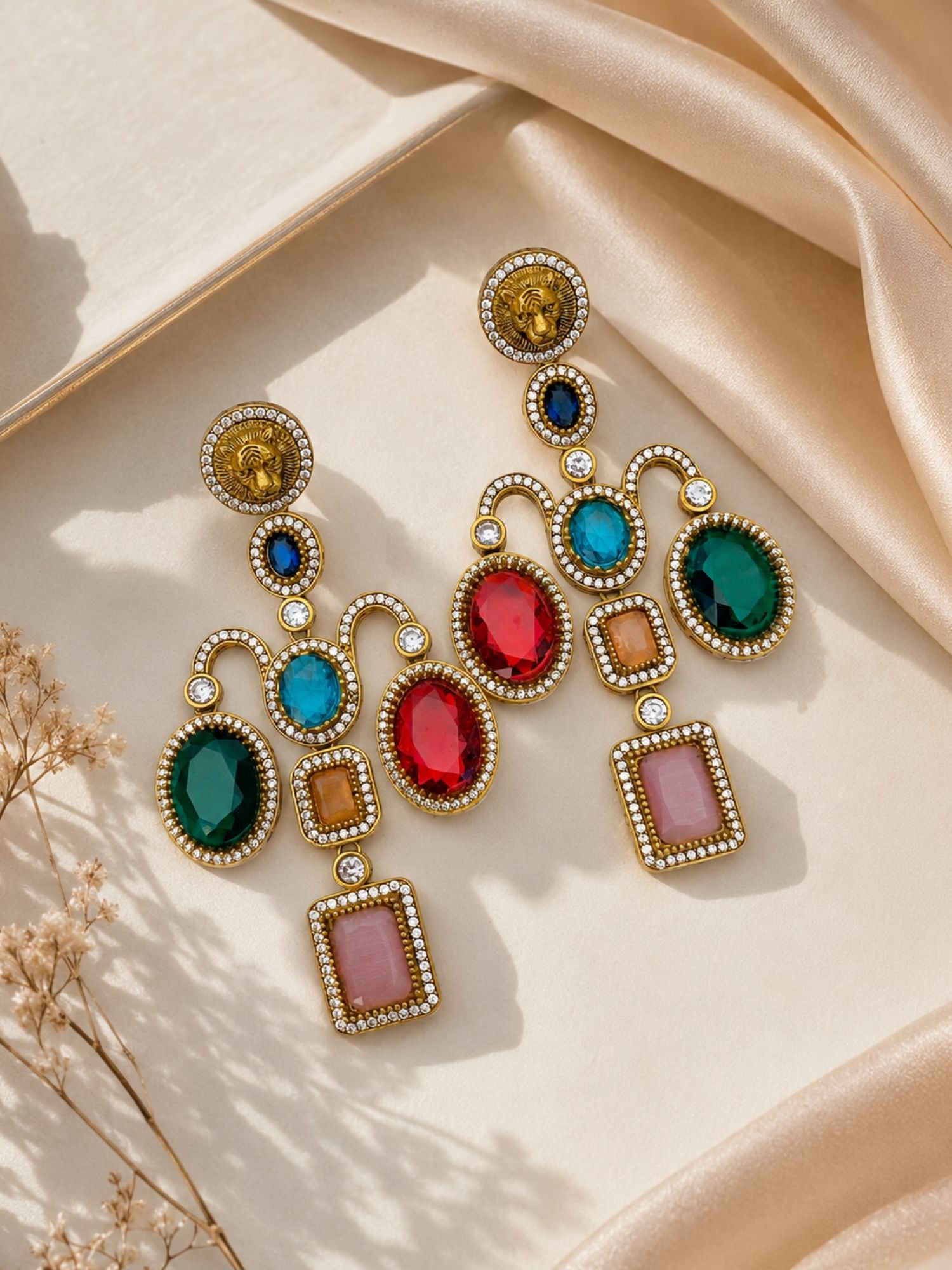 Sabyasachi Inspired Multicolor Statement Earrings for Women