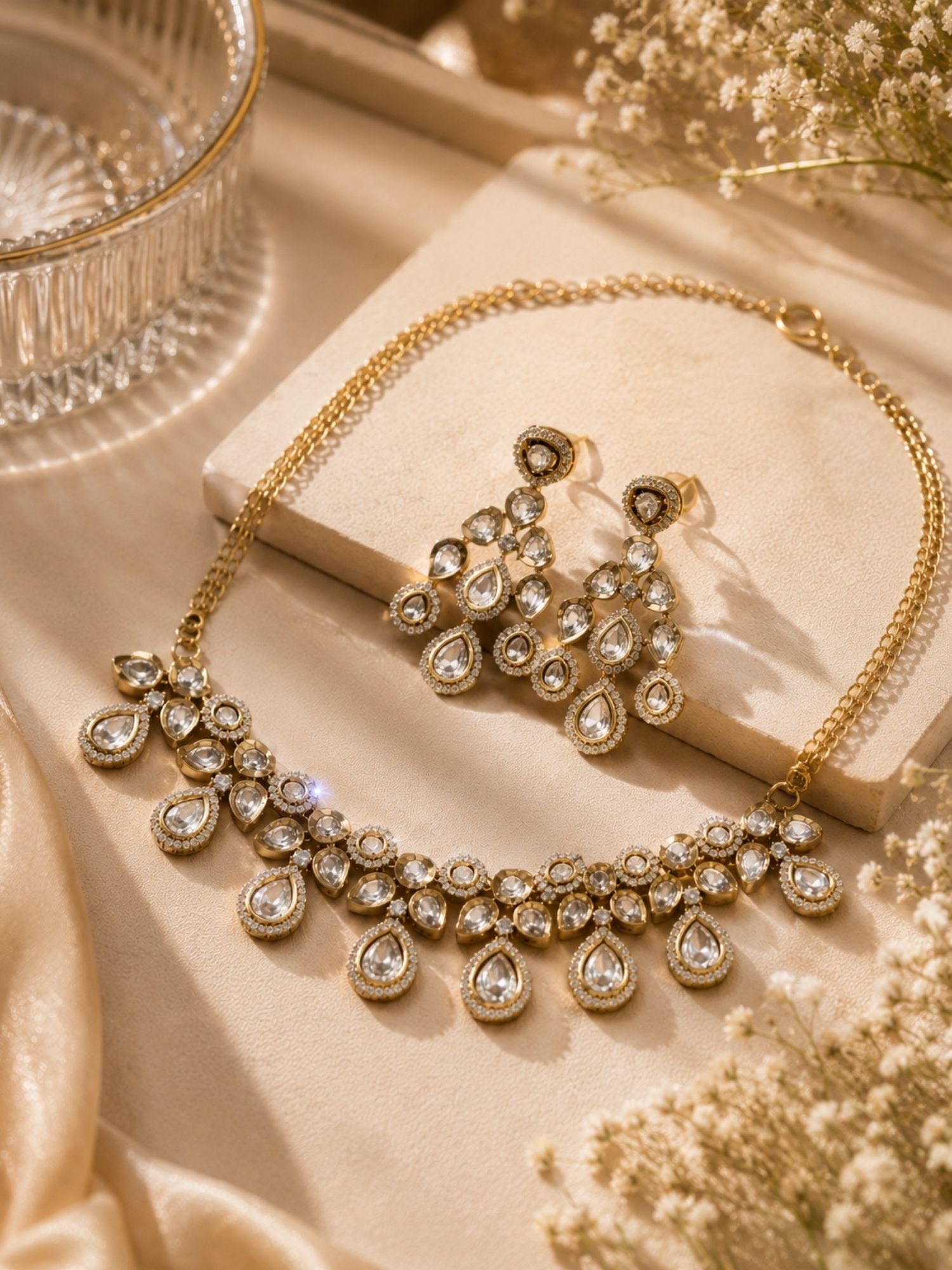 Kundan Drop Necklace Set | Abdesigns