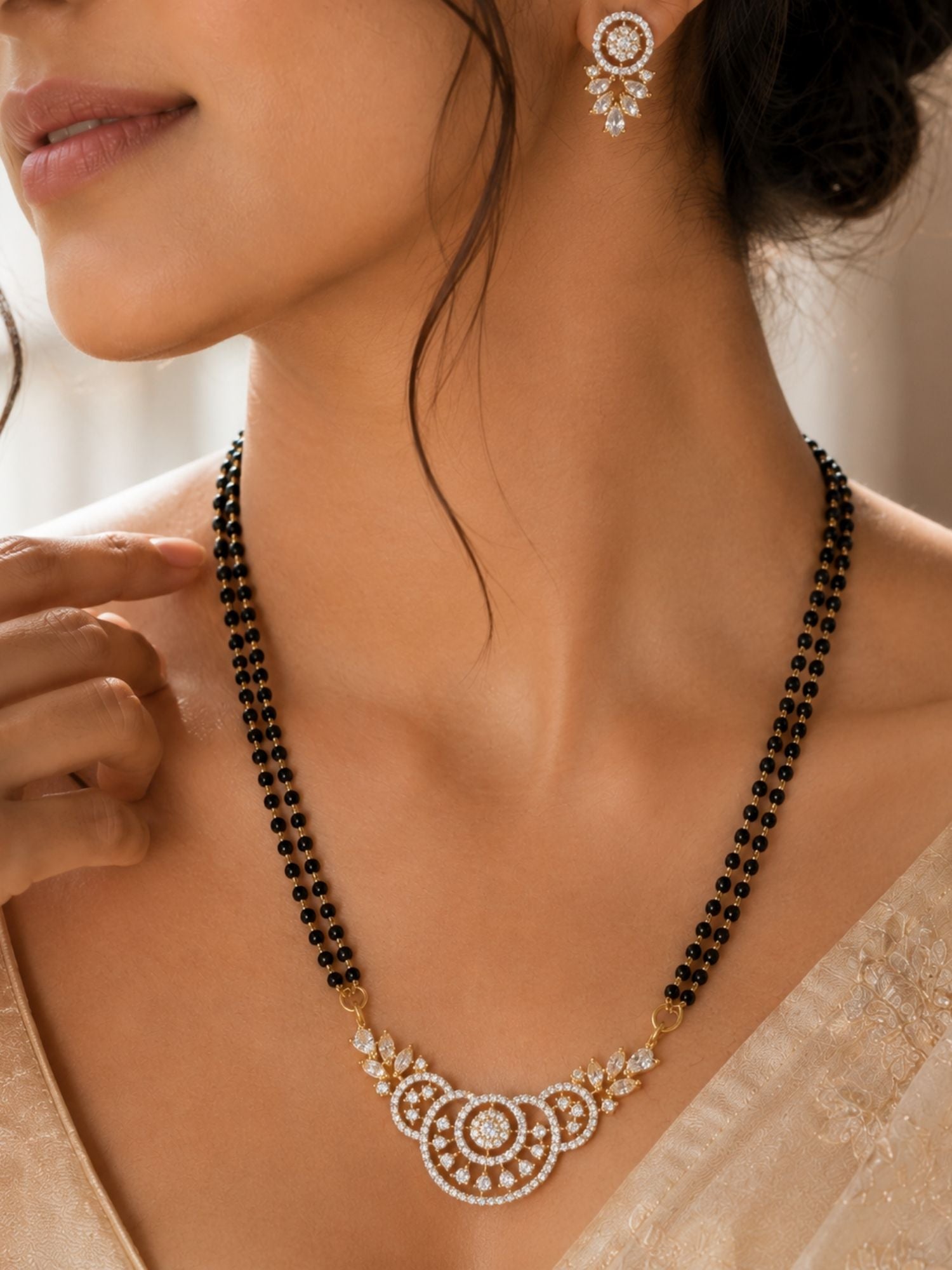 Gold Rich Pendant Mangalsutra Set – Party Daily Glam | Abdesigns