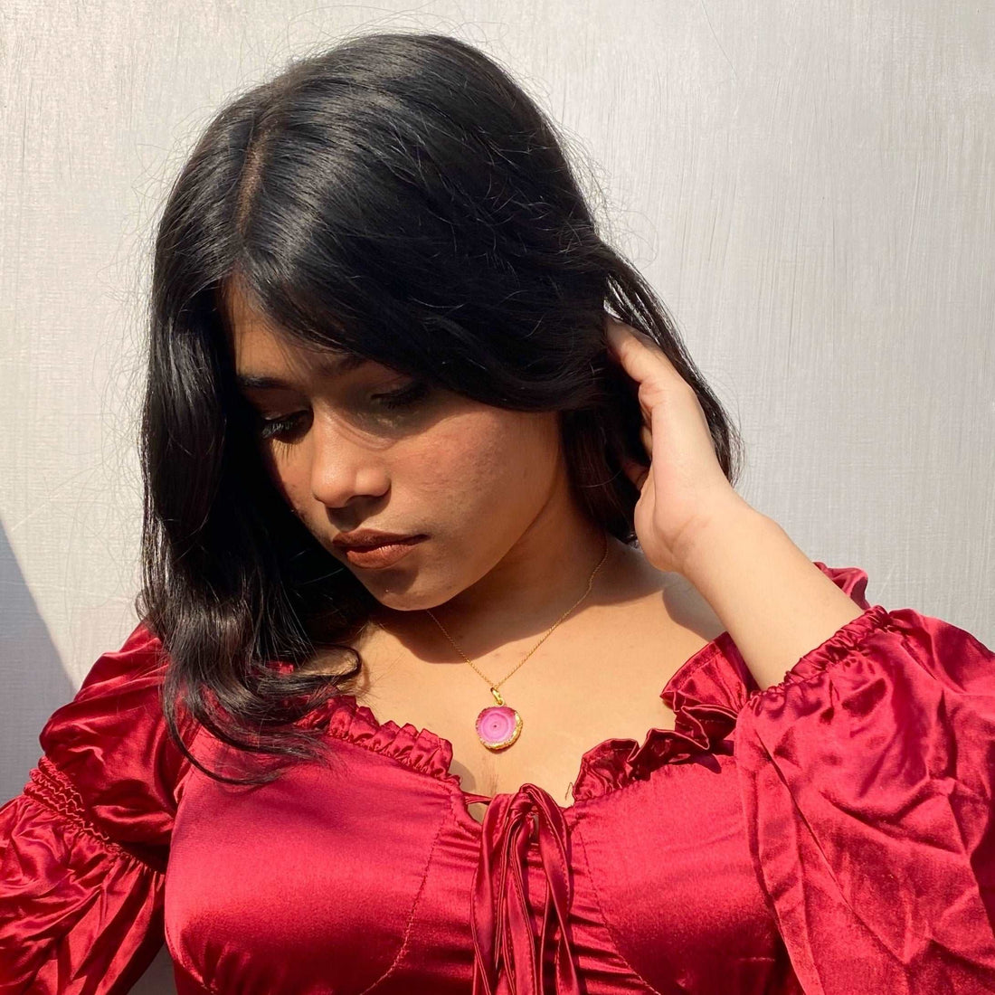 Aishi Ghosh Druzy Stone Design Pendant & Chain - Abdesignsjewellery