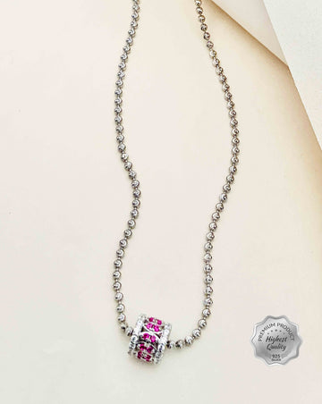 925 Fine Silver Ball Diamond Pendant
