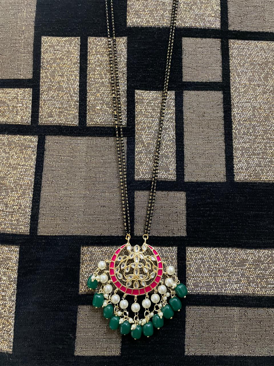 Sumati Singh Inspired Long Multicolour Kundan Mangalsutra - Abdesignsjewellery
