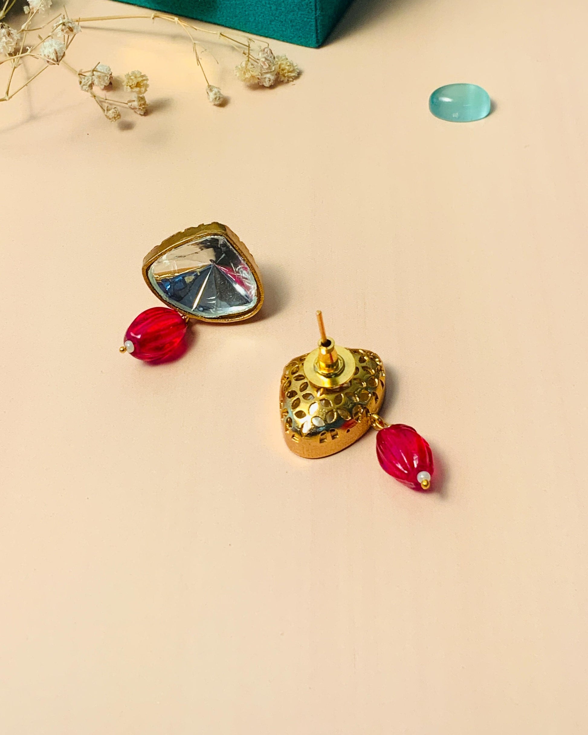 Elegant Polki Stud Earring - Abdesignsjewellery
