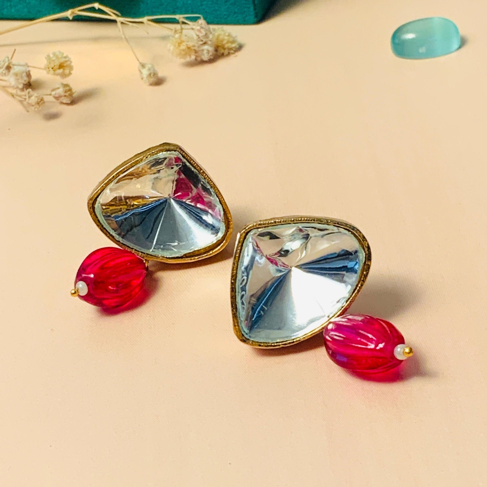 Elegant Polki Stud Earring - Abdesignsjewellery