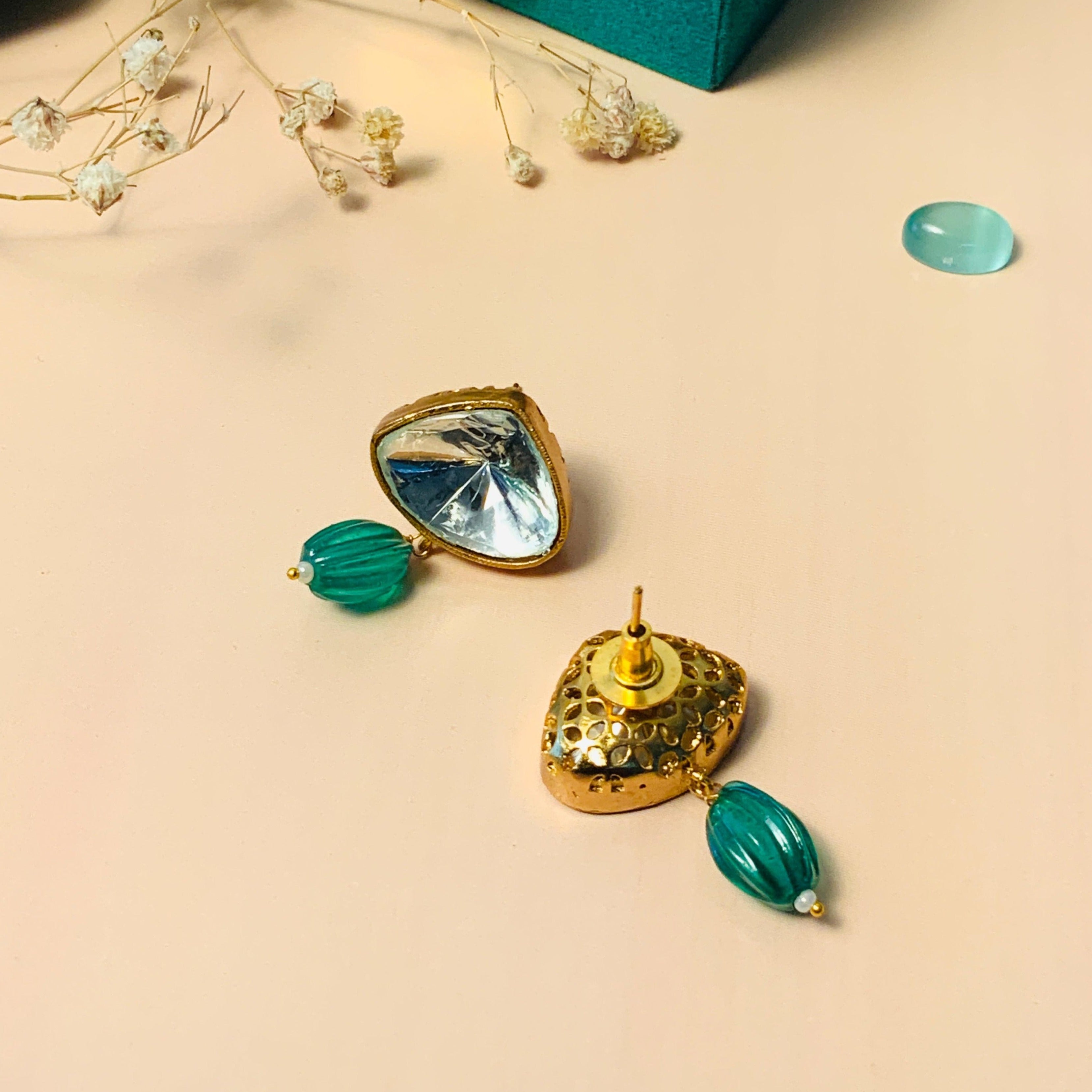 Elegant Polki Stud Earring - Abdesignsjewellery
