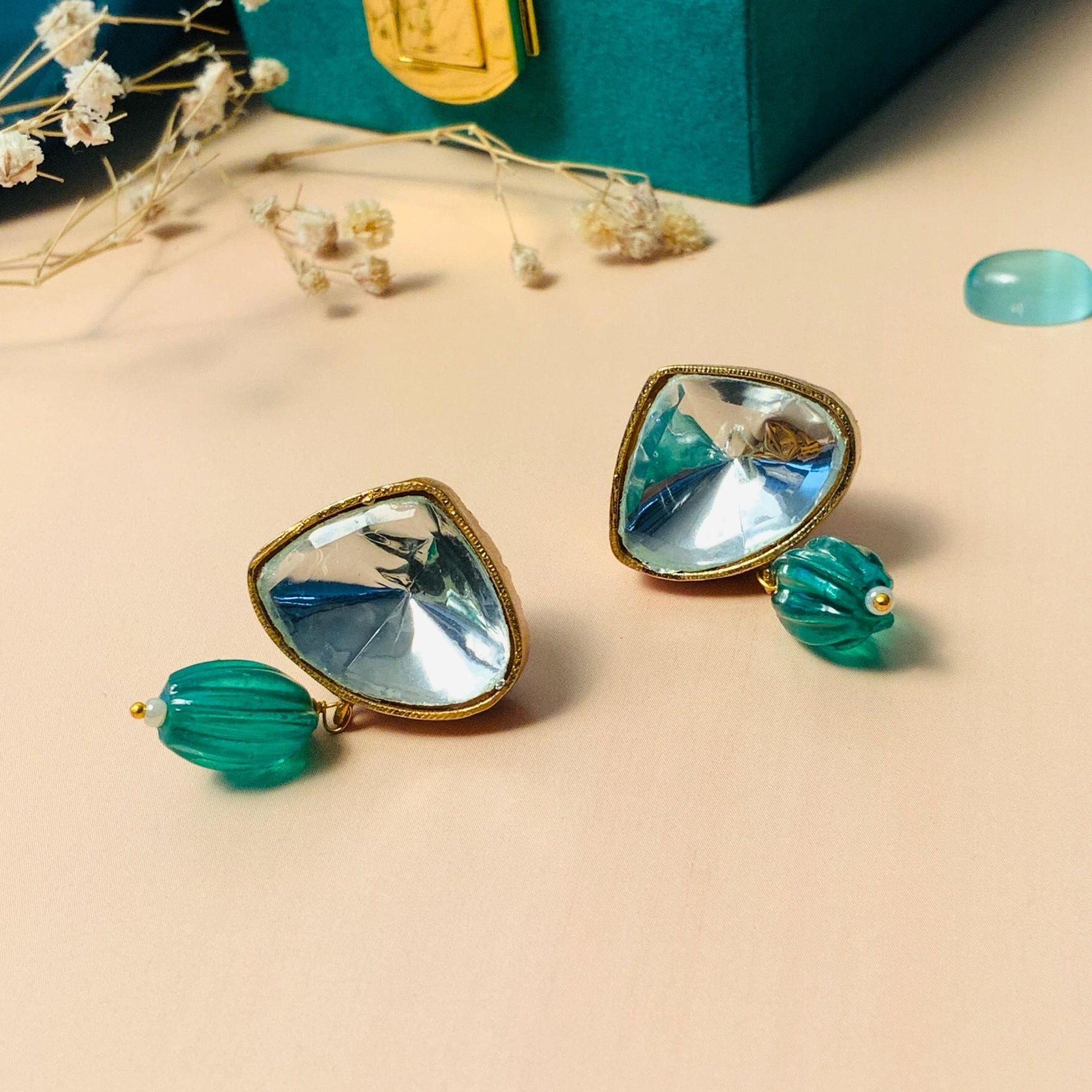 Elegant Polki Stud Earring - Abdesignsjewellery