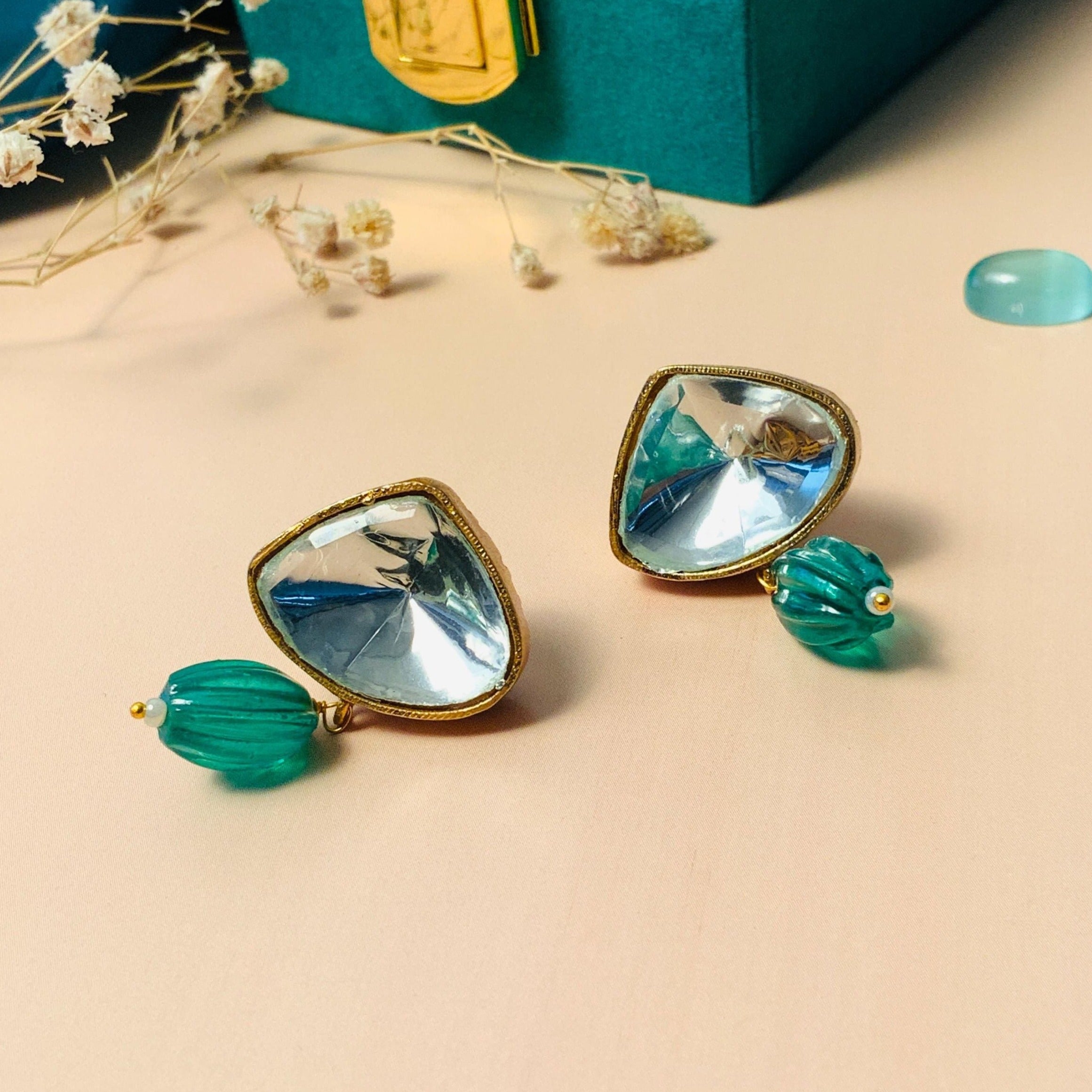 Elegant Polki Stud Earring - Abdesignsjewellery