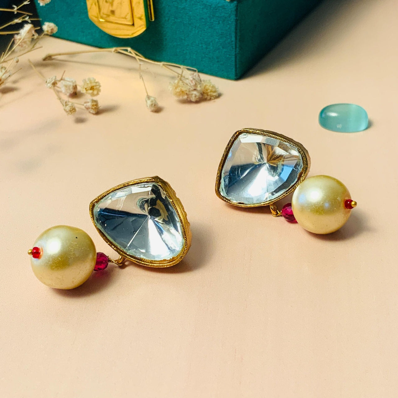 Charming Polki Stud Earring - Abdesignsjewellery