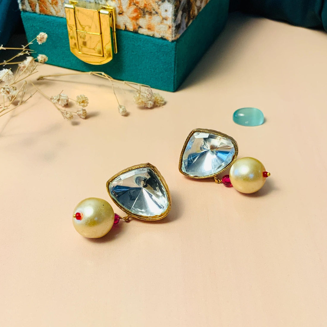 Charming Polki Stud Earring - Abdesignsjewellery