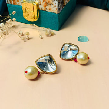 Charming Polki Stud Earring - Abdesignsjewellery