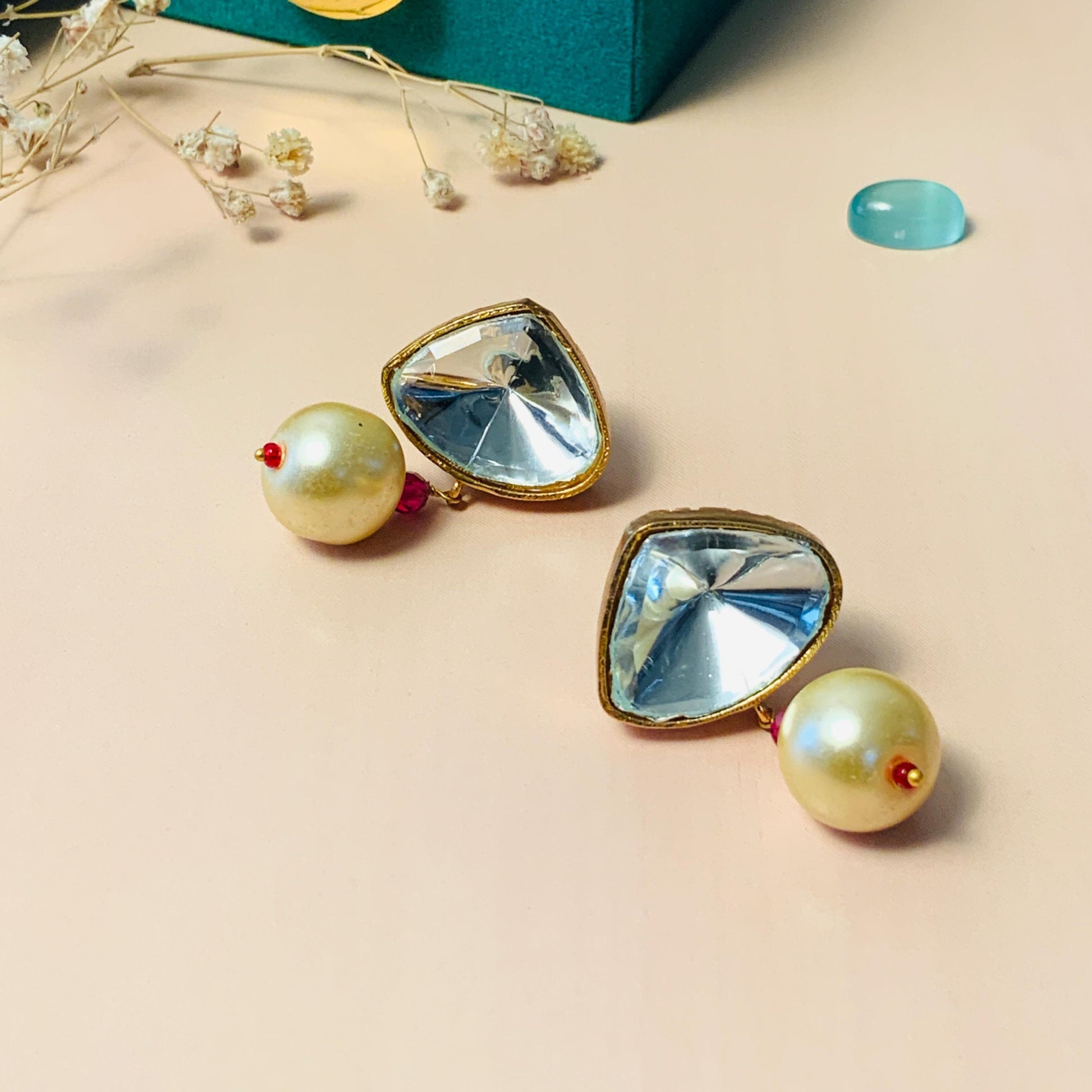 Charming Polki Stud Earring - Abdesignsjewellery