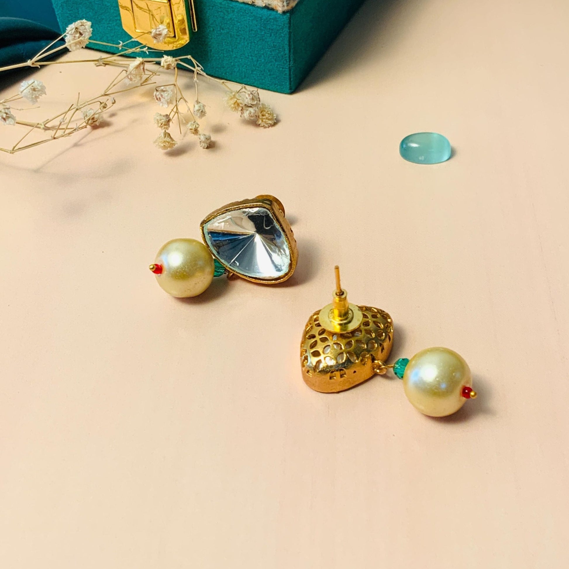 Charming Polki Stud Earring - Abdesignsjewellery