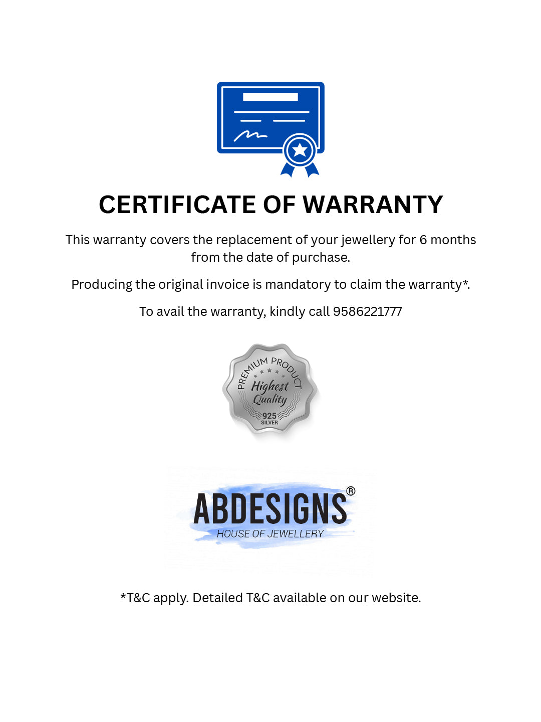 Certificate Of Warranty