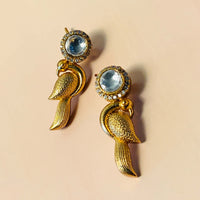 Thumbnail for Handmade Glass Kundan Polki Parrot Studs - Abdesignsjewellery