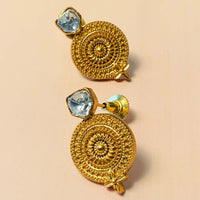 Thumbnail for Cherished Gold Plated Glass Kundan Polki Studs - Abdesignsjewellery