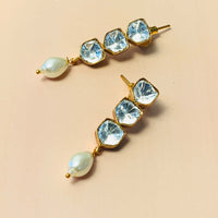 Thumbnail for Stunning Triple Glass Polki Stud Earring - Abdesignsjewellery