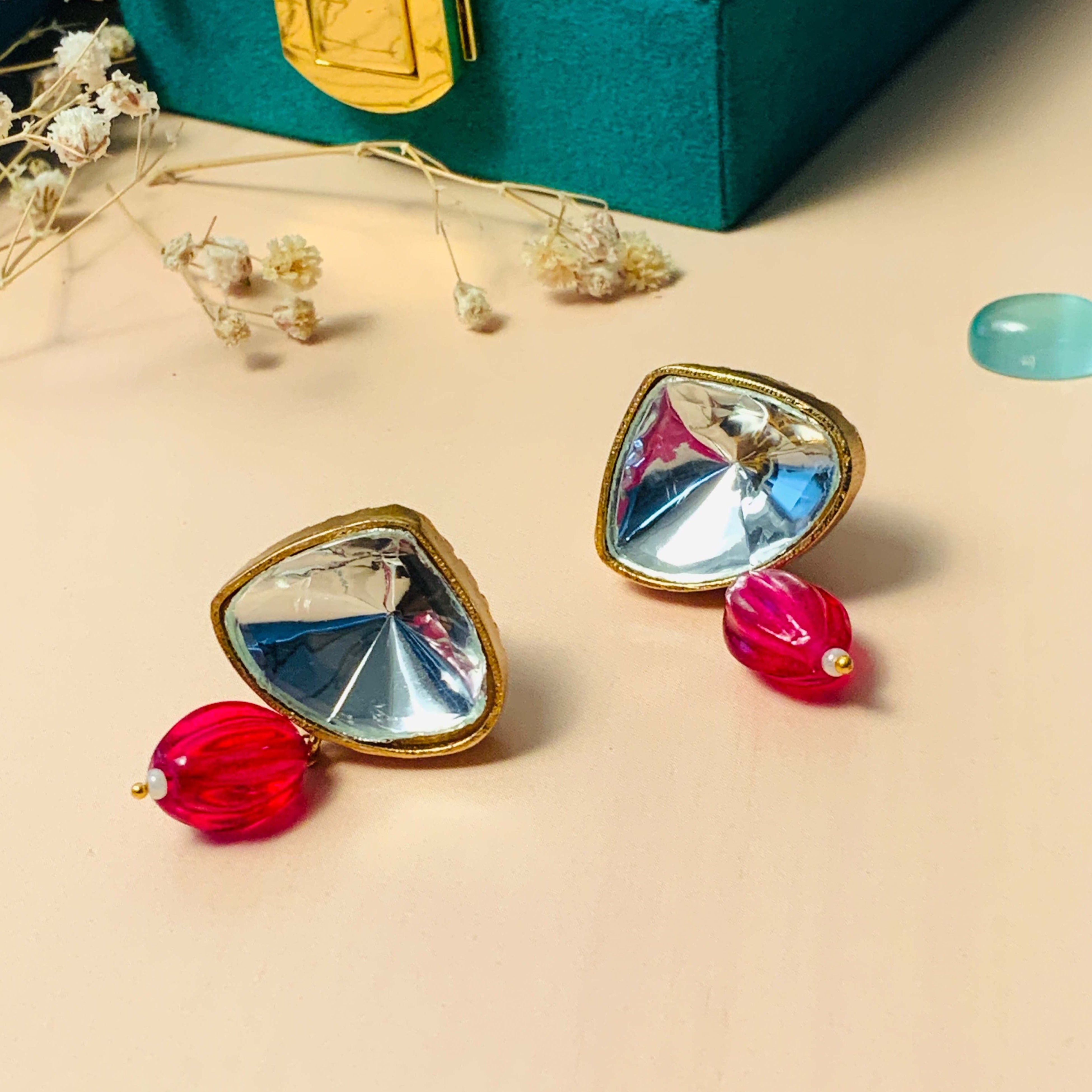 Elegant Polki Stud Earring - Abdesignsjewellery