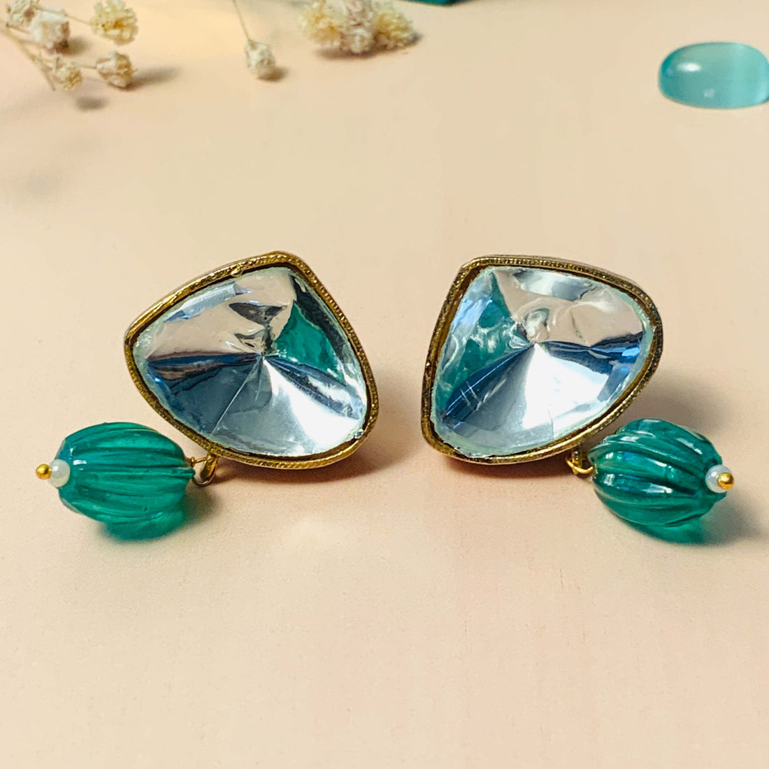 Elegant Polki Stud Earring - Abdesignsjewellery