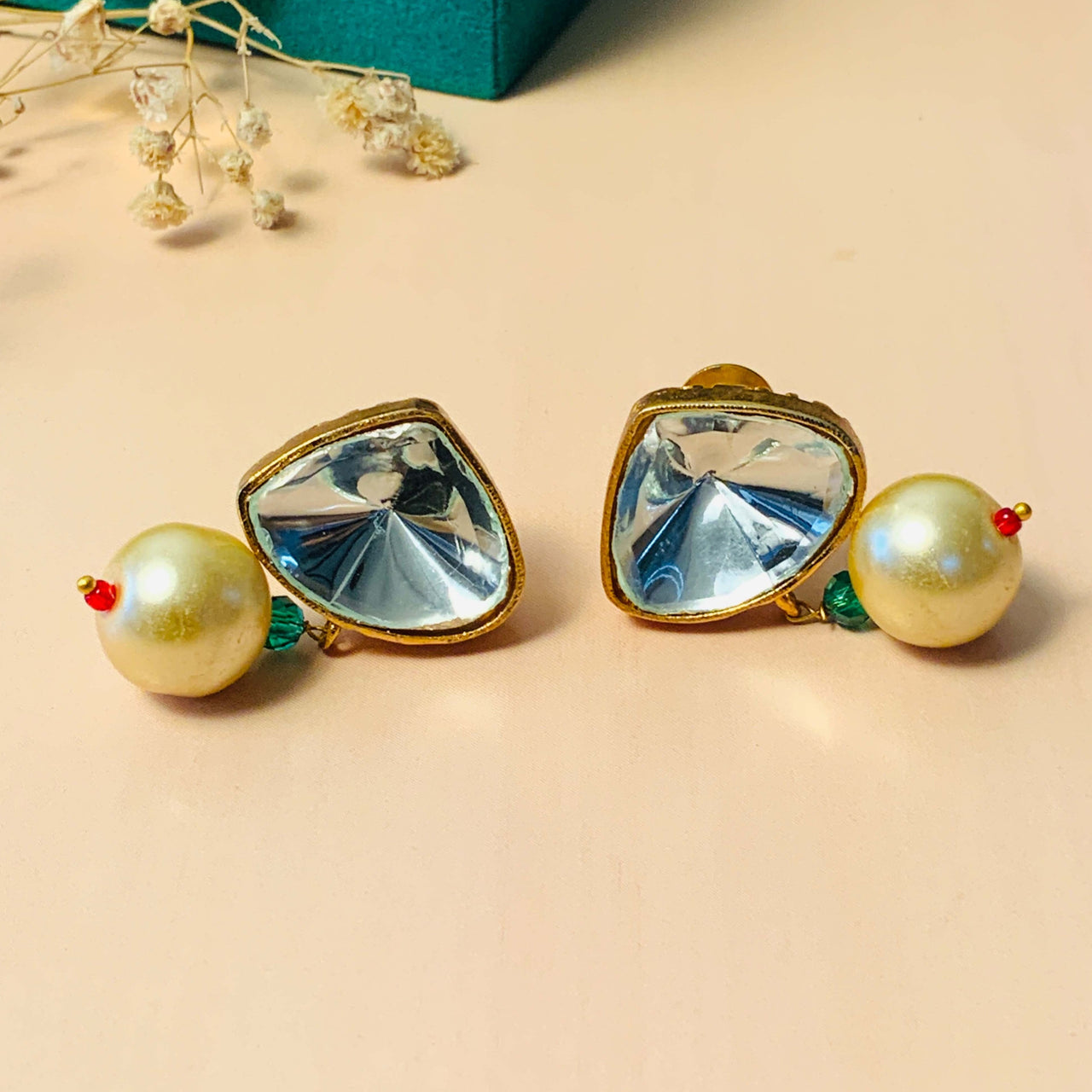 Charming Polki Stud Earring - Abdesignsjewellery