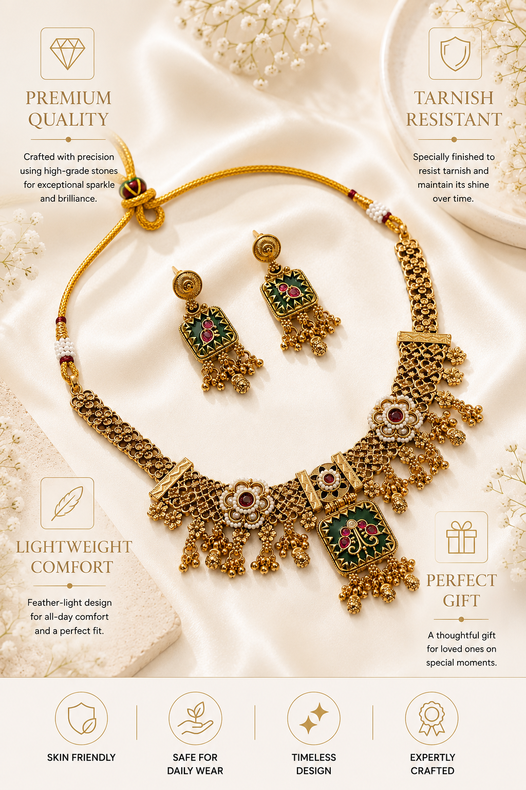 Antique Temple Necklace Set | Abdesigns