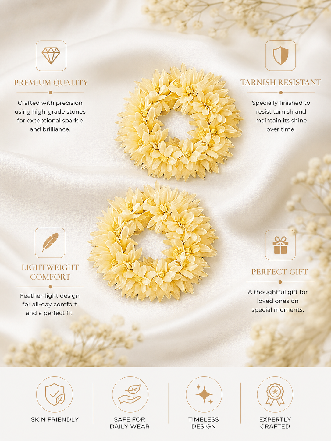 Artificial Mogra Gajra in Floral Fabric – Hair Bun | Abdesigns