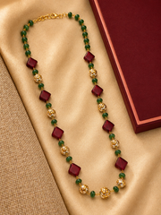 Abdesigns Gold Plated Jaipuri Stones Mala