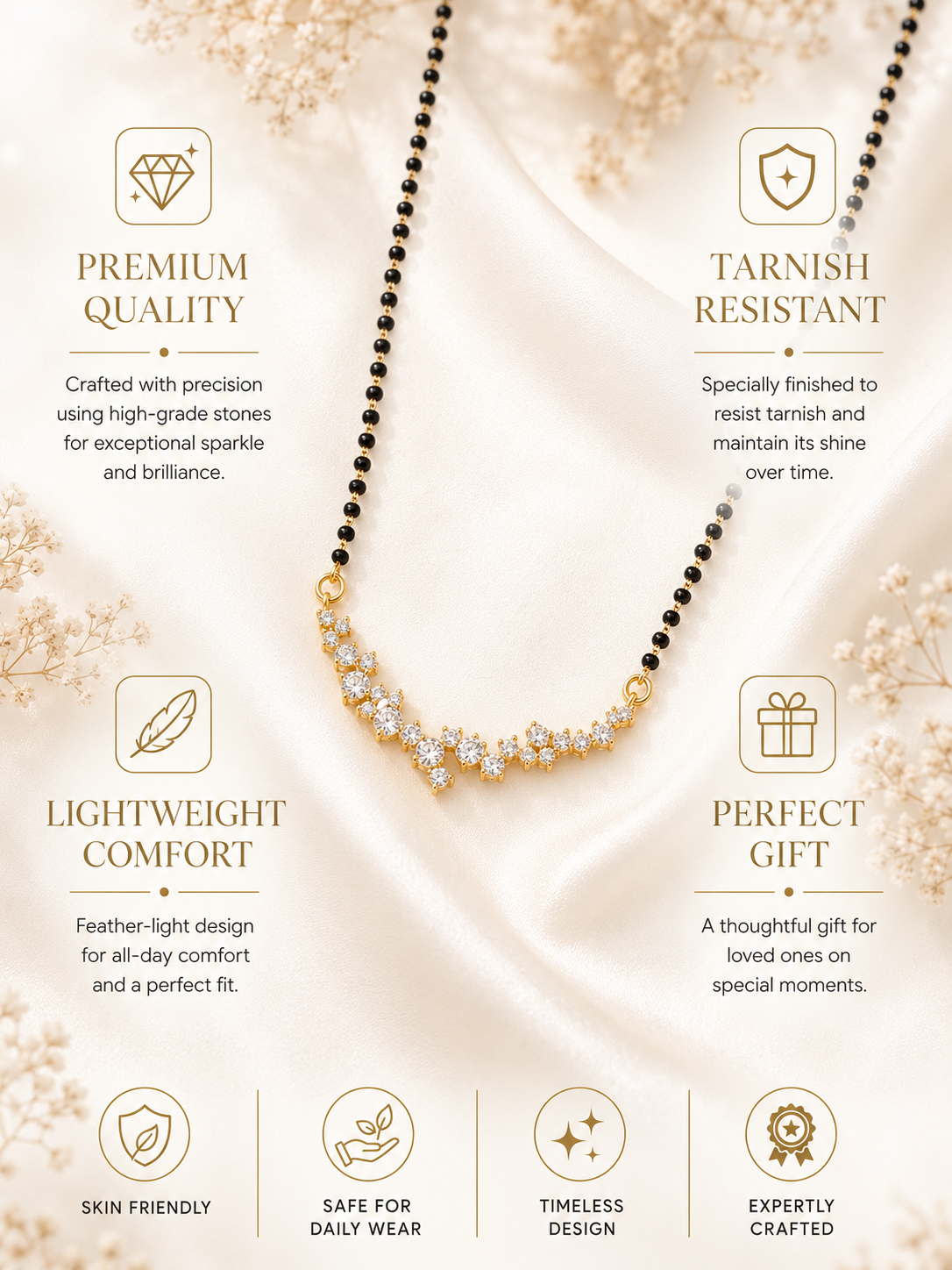Round Solitaire CZ Mangalsutra | Abdesigns