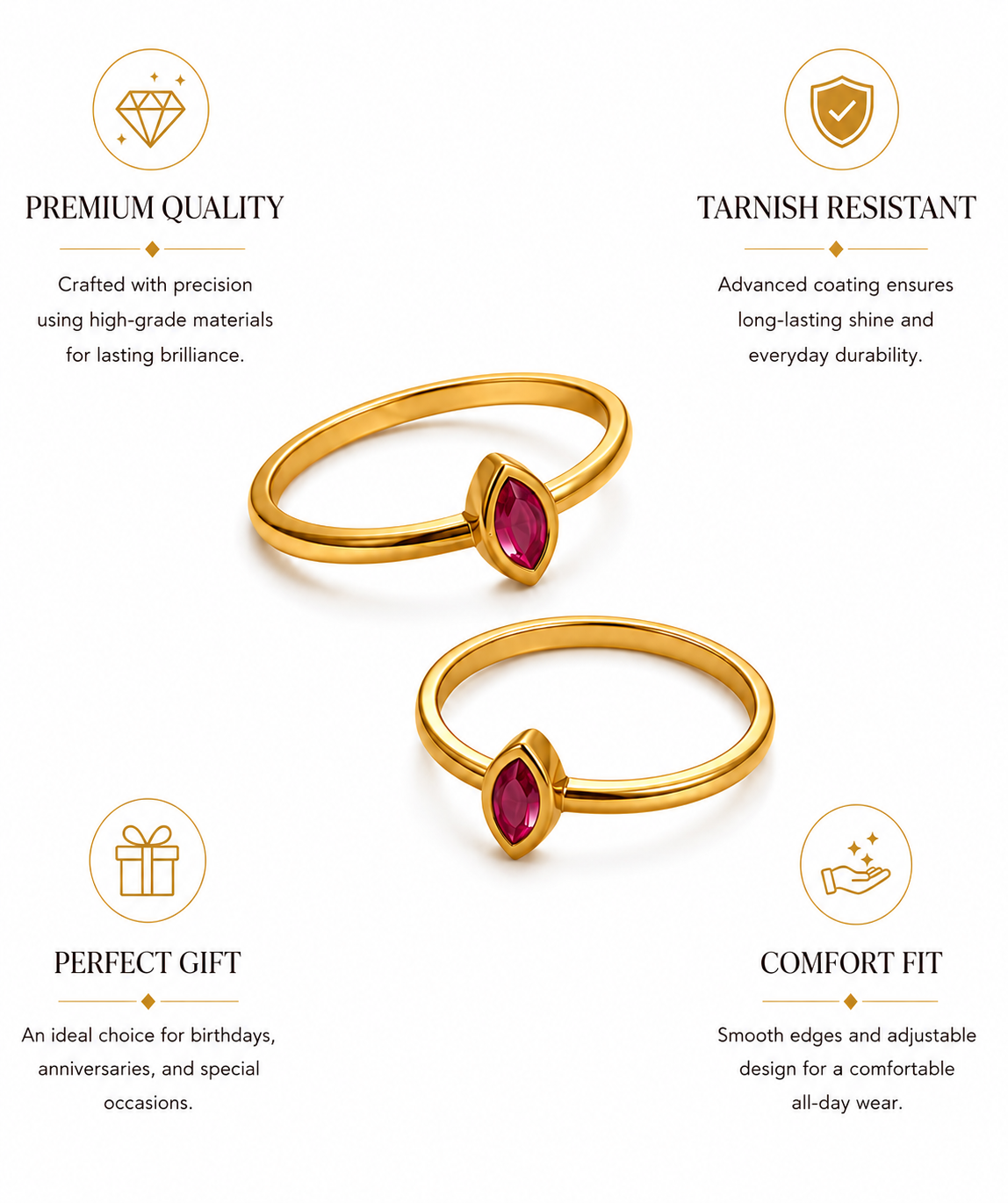 Elegant Ruby Stone Adjustable Toe Ring for Women