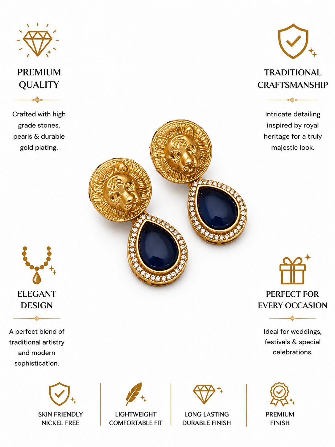 Abdesigns Sabyasachi Style Gold Plated Earring