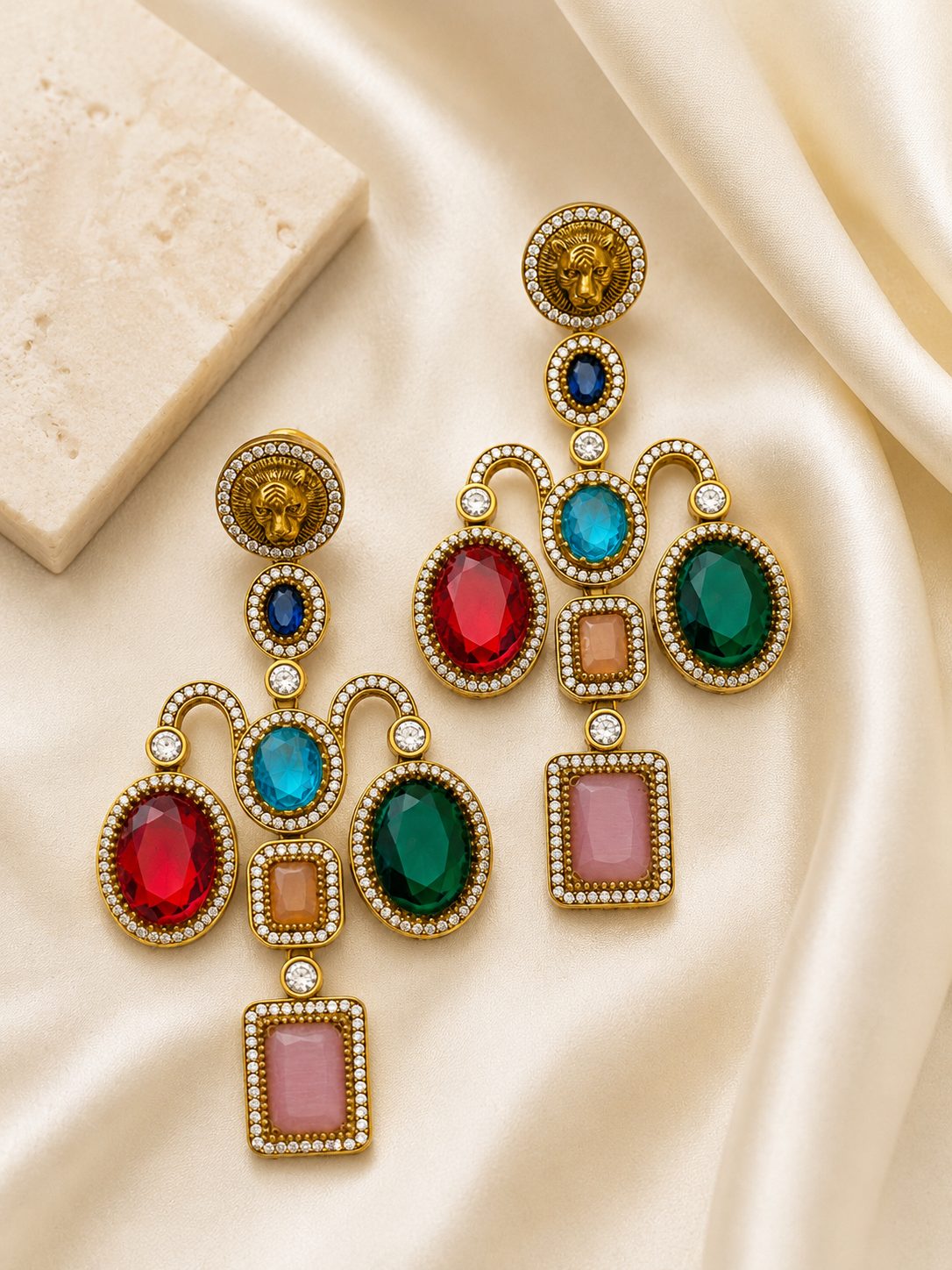 Sabyasachi Inspired Multicolor Statement Earrings for Women