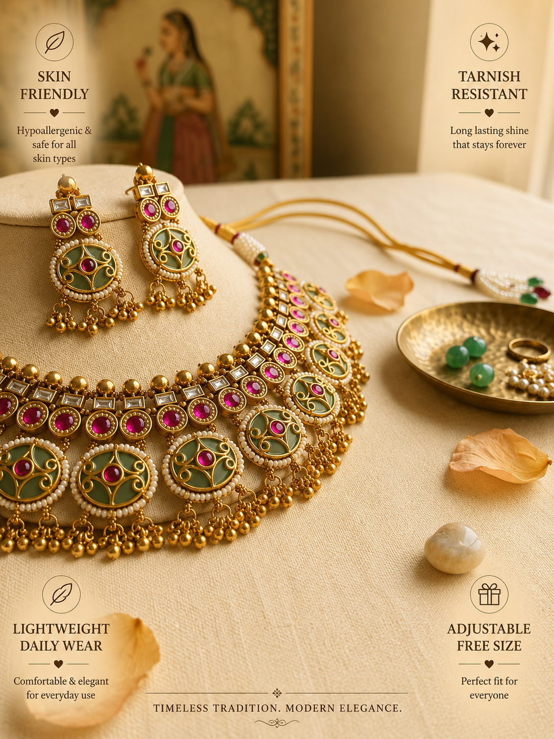 Gold Bridal Necklace Set - necklace by Abdesigns Jewellery