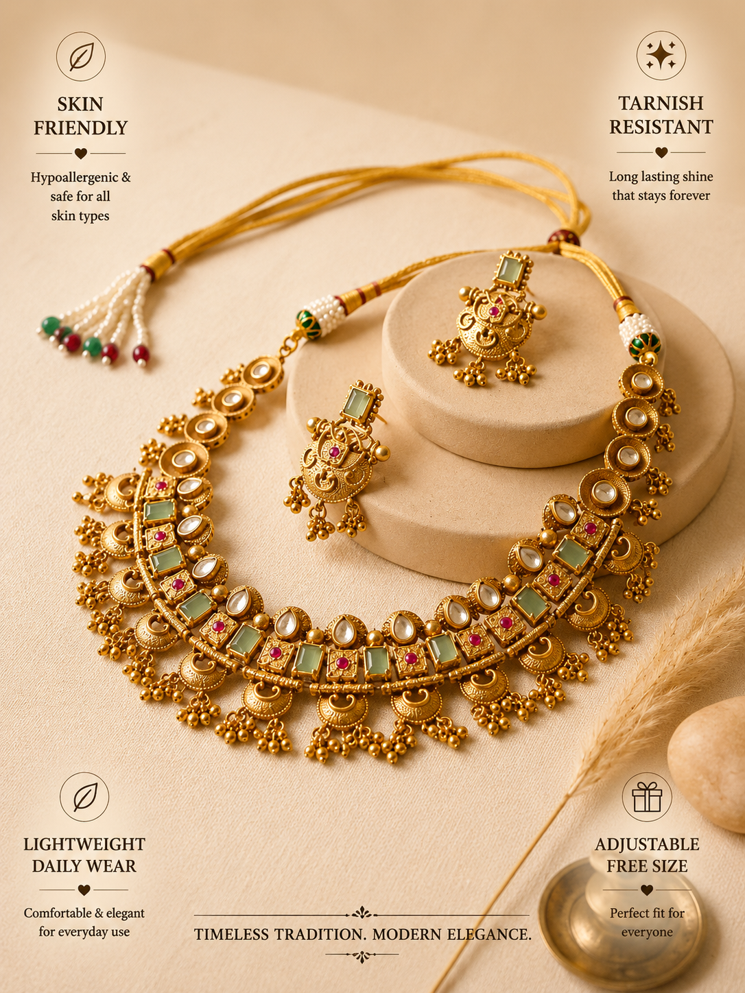 Abdesigns Gold Mini Choker Necklace Set