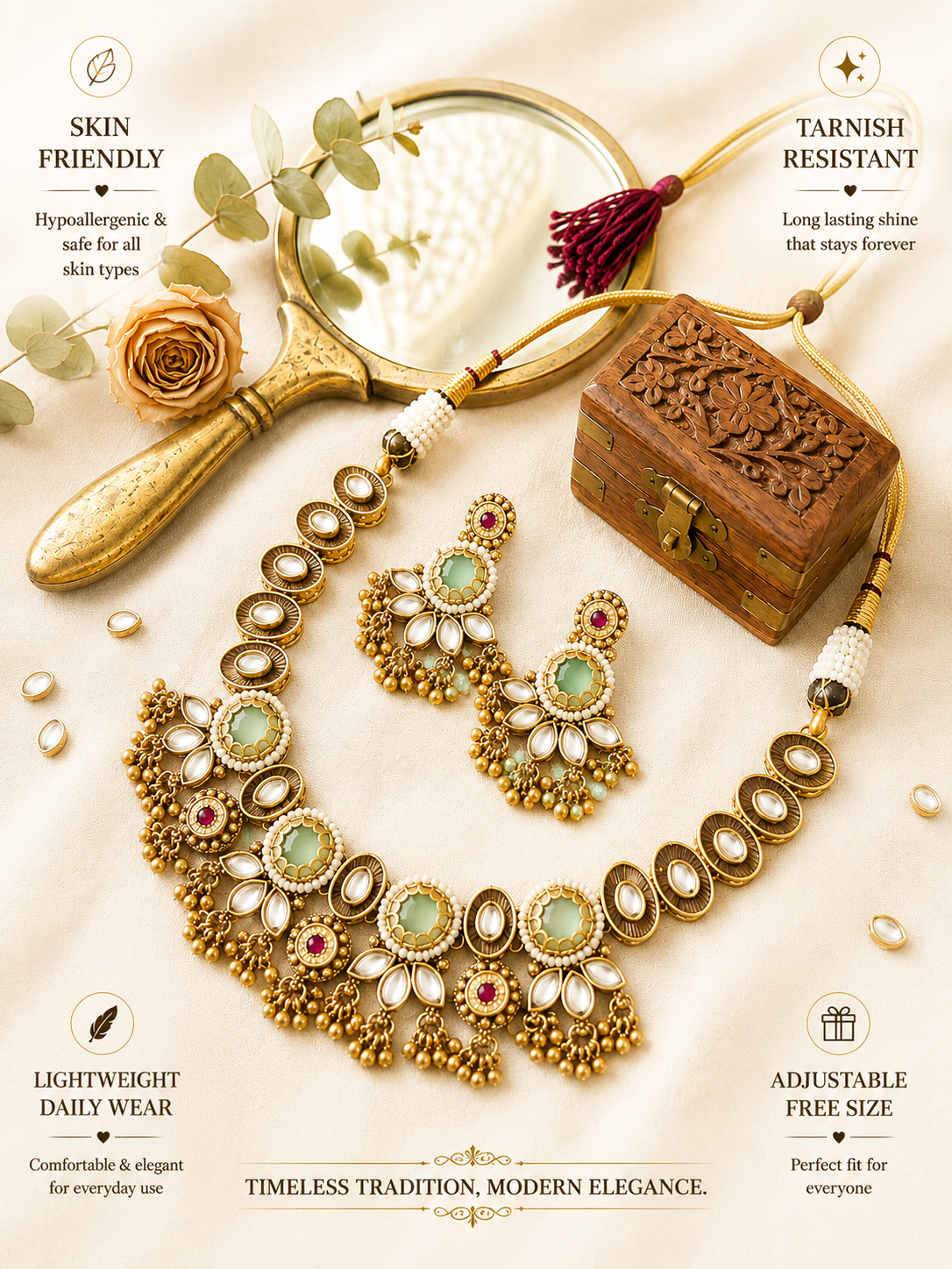 Abdesigns Gold Plated Chorski Heritage Choker Necklace Set