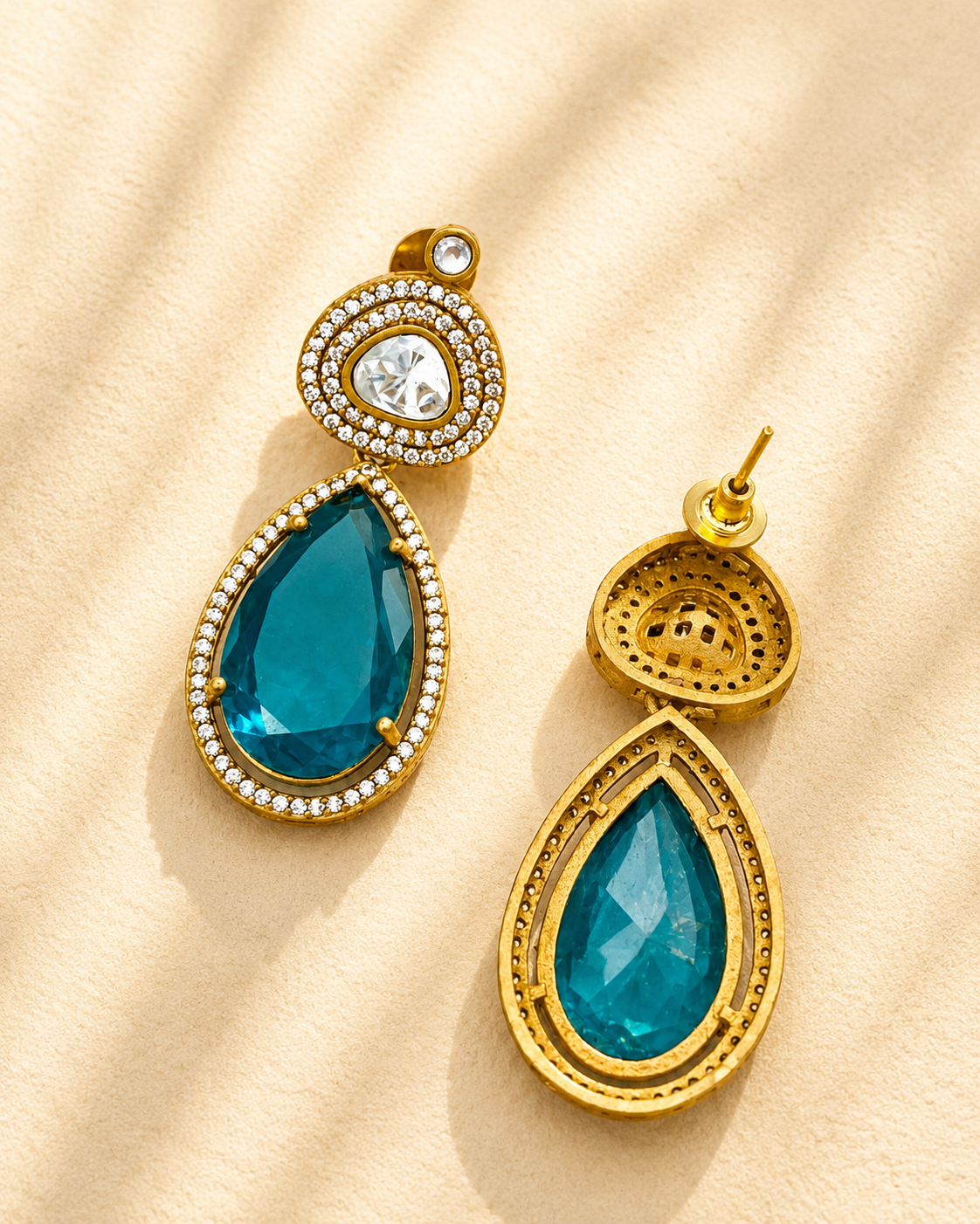 Elegant Emerald Green Pendant Necklace with Earrings - necklace by Abdesigns Jewellery