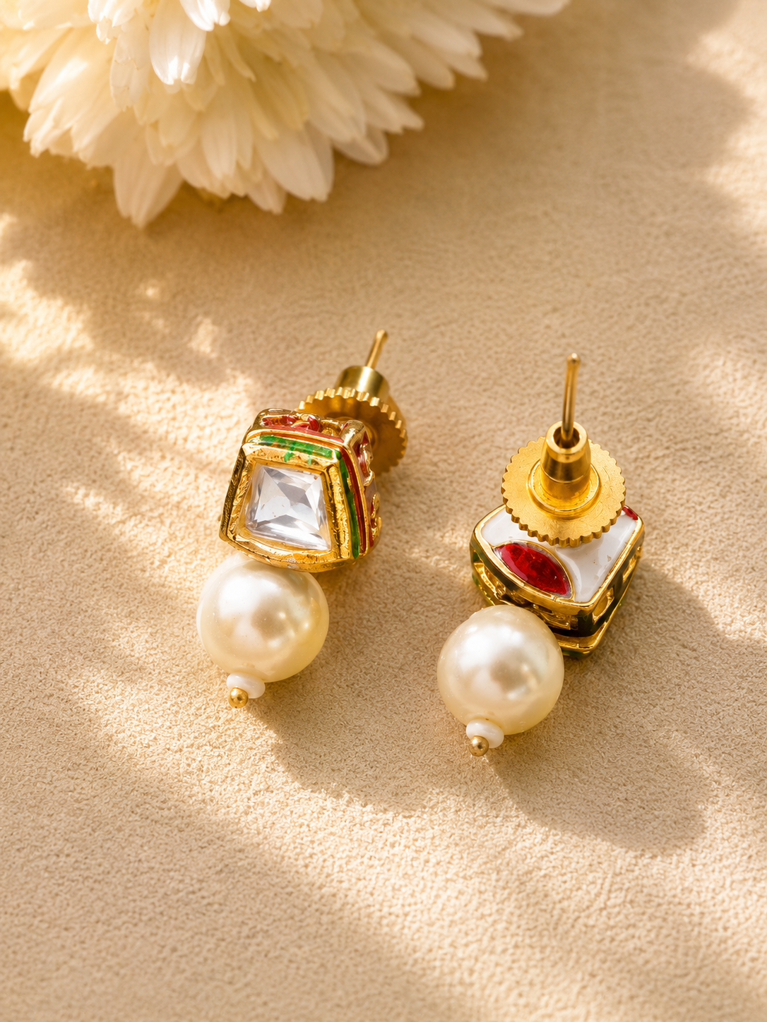 Parrot Bird Kundan Gold Tone Pearl Drop Necklace Set - necklace by Abdesigns Jewellery