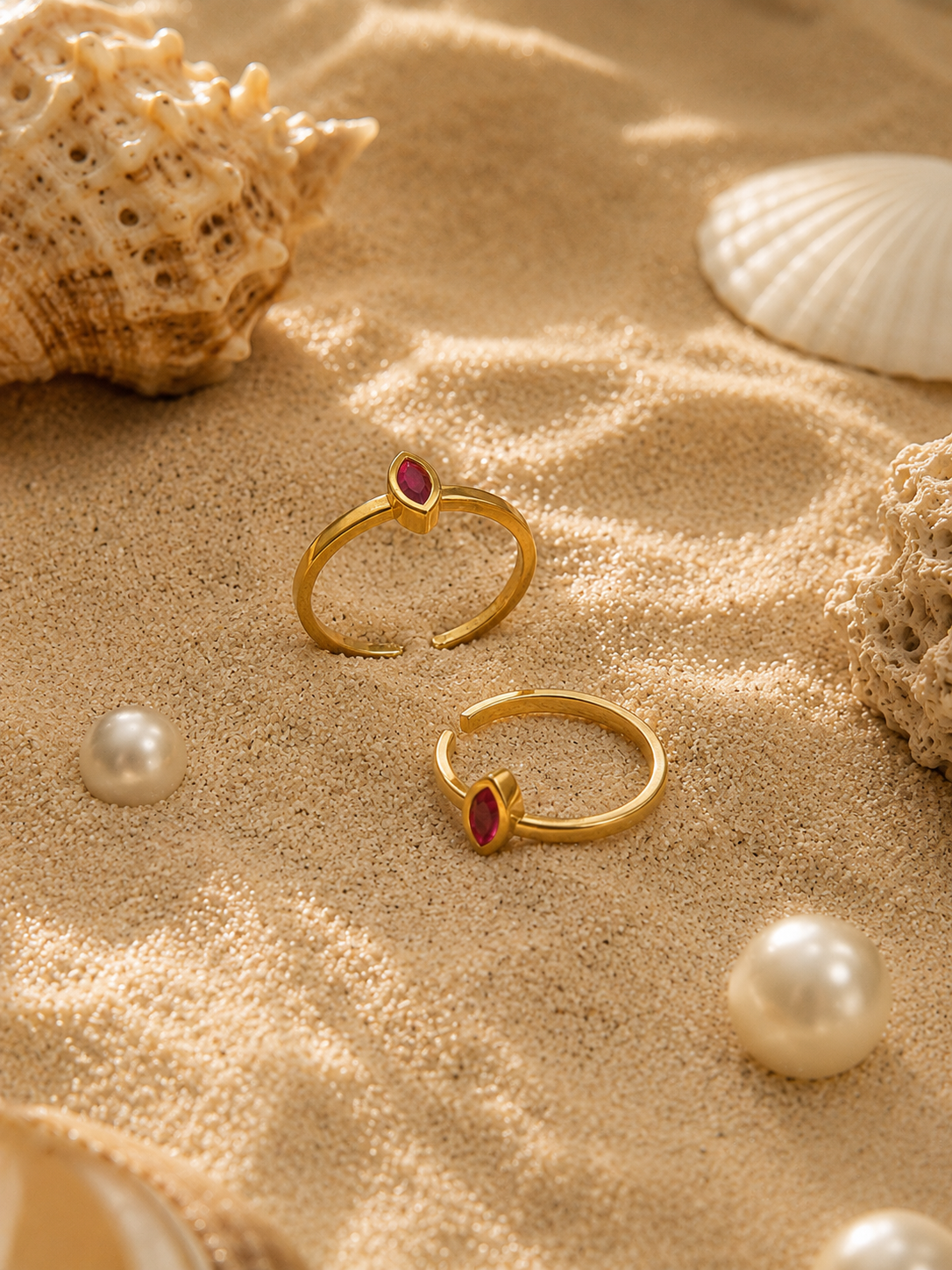 Elegant Ruby Stone Adjustable Toe Ring for Women